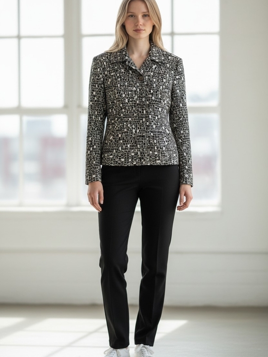Chico's Jackets & Blazers - Chico’s Black & Cream Abstract Croc Print Jacket Size 0